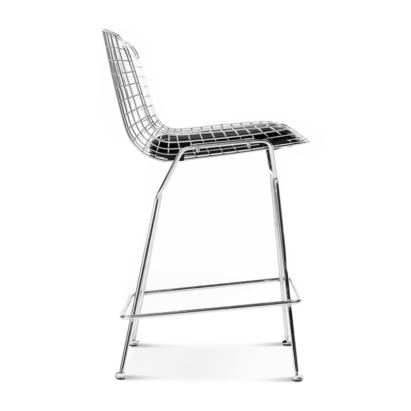 Set Of Two Bertoia Bar Stools Black Frame