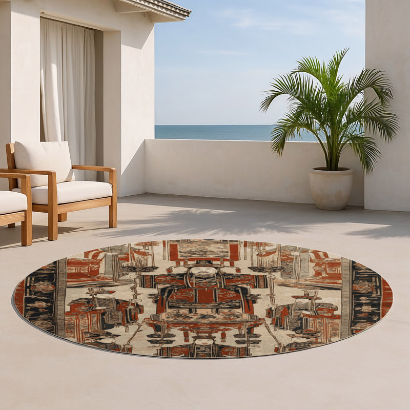 Tapis intérieur et extérieur ArtDeco, Rond 5 pi