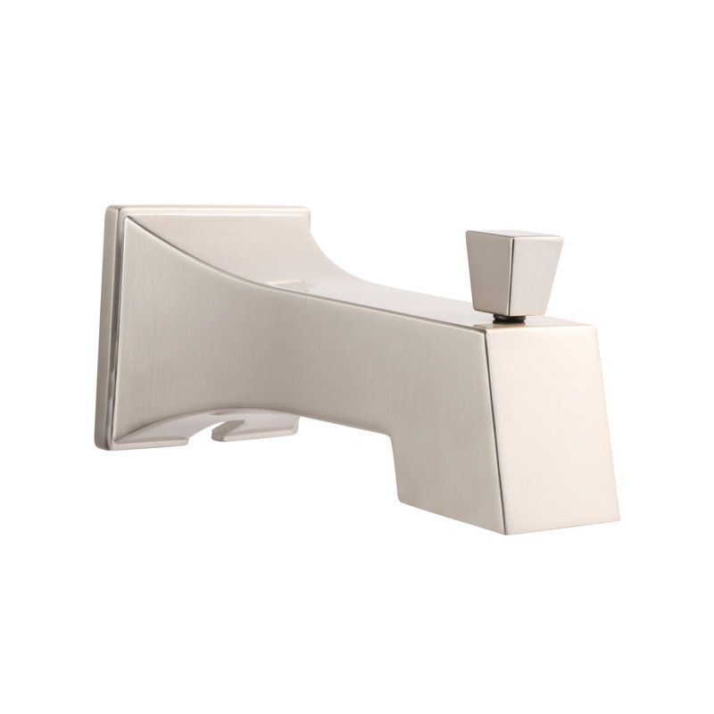 SUPPLYGIANT Tub Spout with Diverter 6" Square Bathtub Faucet with Decorative Brushed Nickel Finish, Nickel Plated