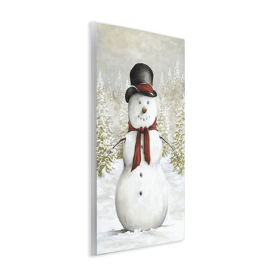 Plaque murale traditionnelle bonhomme de neige en clairière, design par Dogwood