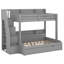 Lit superposé simple au-dessus de double avec lit gigogne et escalier de rangement, garde-corps pleine longueur, tablettes de rangement et port USB, aucune boîte à ressorts nécessaire-121954287