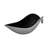 18" Silver & Black Matte Aluminum Leaf Boat Bowl – Modern Decorative Accent For Table, Shelf, Or Centerpiece
