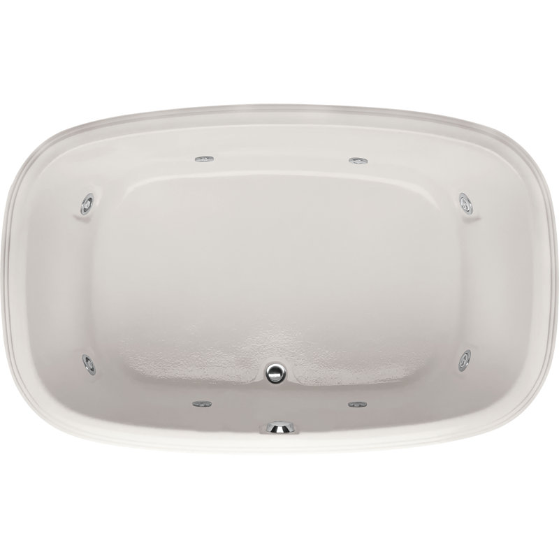 Sylvia 60'' L Whirlpool Bathtub, Biscuit