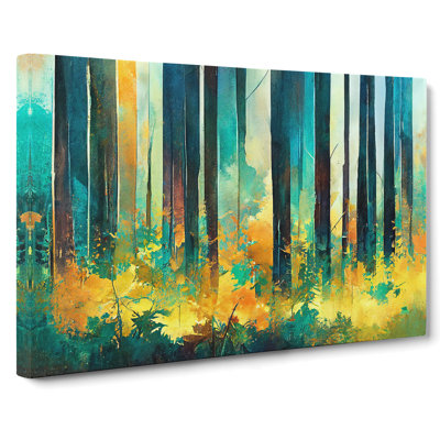 Glowing Abstract Forest - Wrapped Canvas