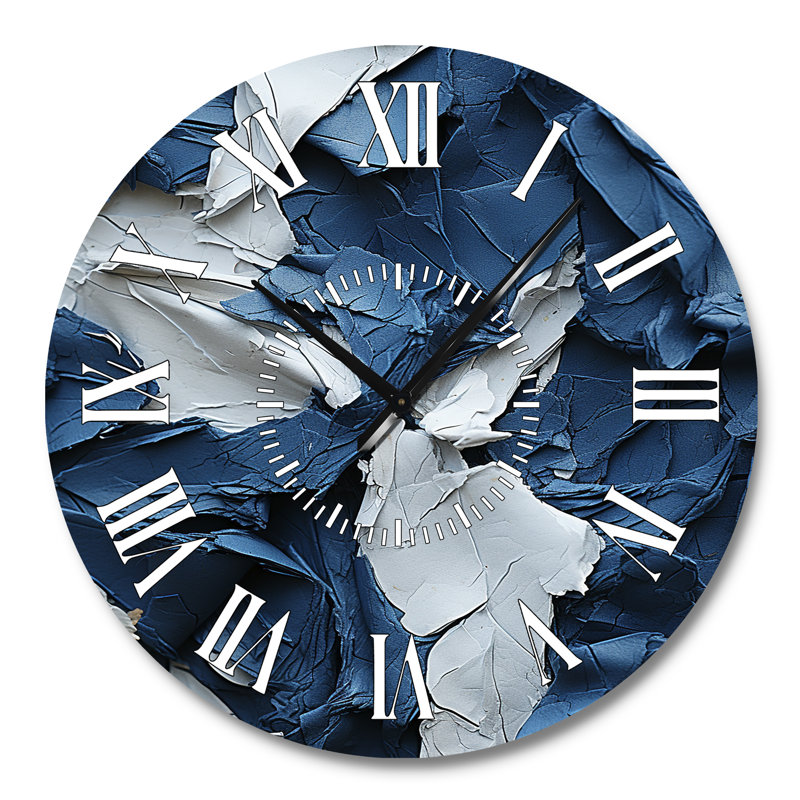 Horloge murale «Bliss Of Happiness In Aegean Blue» - Peinture abstraite, Grand