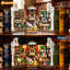 Ensemble de 6 livres à DEL avec bibliothèque dinosaure, modèle de décor de bibliothèque miniature réglable