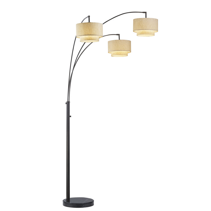 Lampe sur pied à DEL arquée à double abat-jour 83 po Amaryss