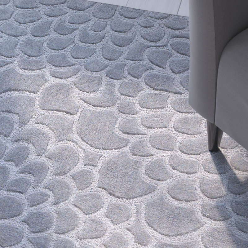 Tapis gris touffeté à la main Marisela, Rectangle 8 pi x 10 pi
