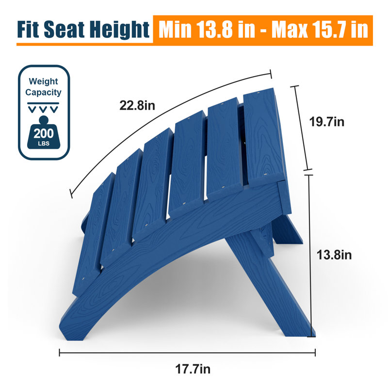 Chaise Adirondack avec repose-pieds, Bleu marine