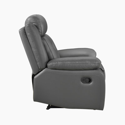 Sitz 40" Transitional Genuine Leather Manual Recliner