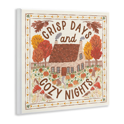 Crisp Days & Cozy Nights Wall Plaque Art by Laura Marshall