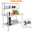 Table de travail robuste en acier inoxydable – étagère double réglable, table de préparation professionnelle peu encombrante pour restaurant, cuisine, garage, maison – 122 x 76 cm, hauteur totale 170 cm