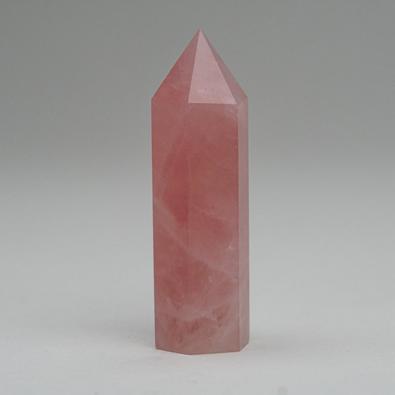 Rose Quartz Polished Point from Brazil (38 Grams), 2.5" H x 1" W x 0.5" D