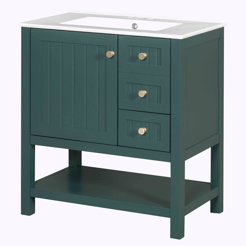 Meuble-lavabo avec lavabo Bathroon, Vert