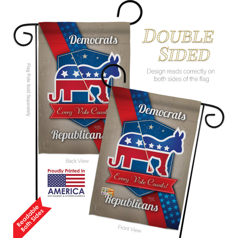 Double Sided 18.5'' H x 13'' W Polyester Independence Day Flag Set