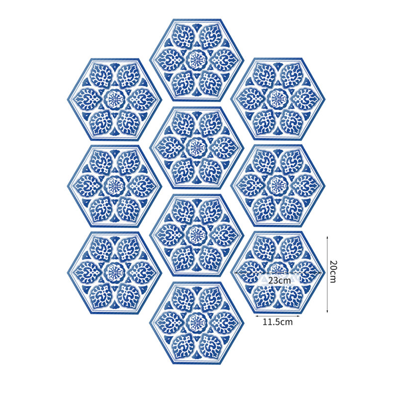 Décalcomanie de plancher hexagonale