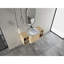 Meuble-lavabo moderne peu encombrant avec lavabo en céramique, finition chêne élégant