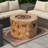 Devlynn Round Inorganic Mineral Powders Propane Smokeless Fire Pit Table with Hidden Fuel Tank-44083676