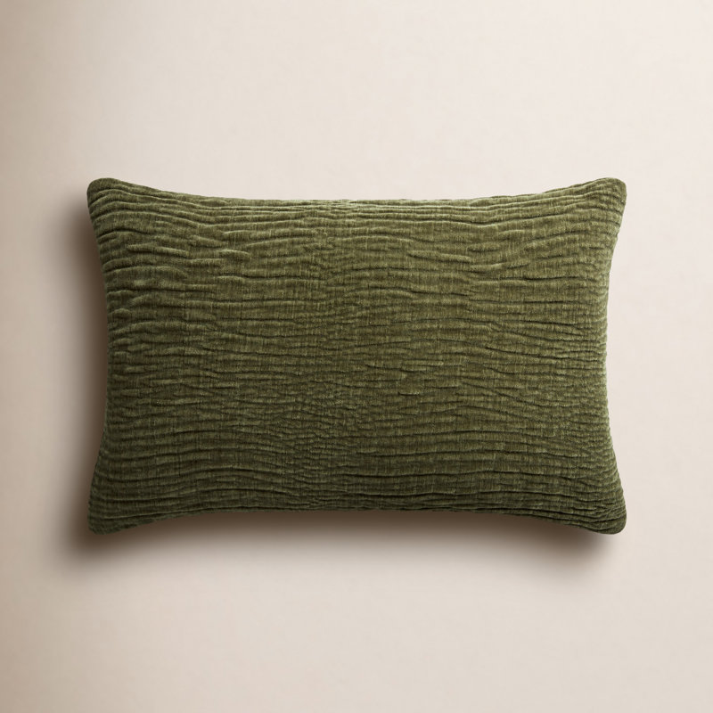 Housse de coussin rectangulaire Edan, Duvet, H 13 po x l 21 po, Olive