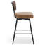 Swivel Upholstered Counter Stool with Metal Frame-1034074894