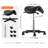 Height-Adjustable Saddle Stool With 360-Degree Swivel, 400 LBS Capacity, Thickened PU Leather Cushion, And Smooth-Castor Mobility For Professional Salon, Spa, And Clinical Use.
