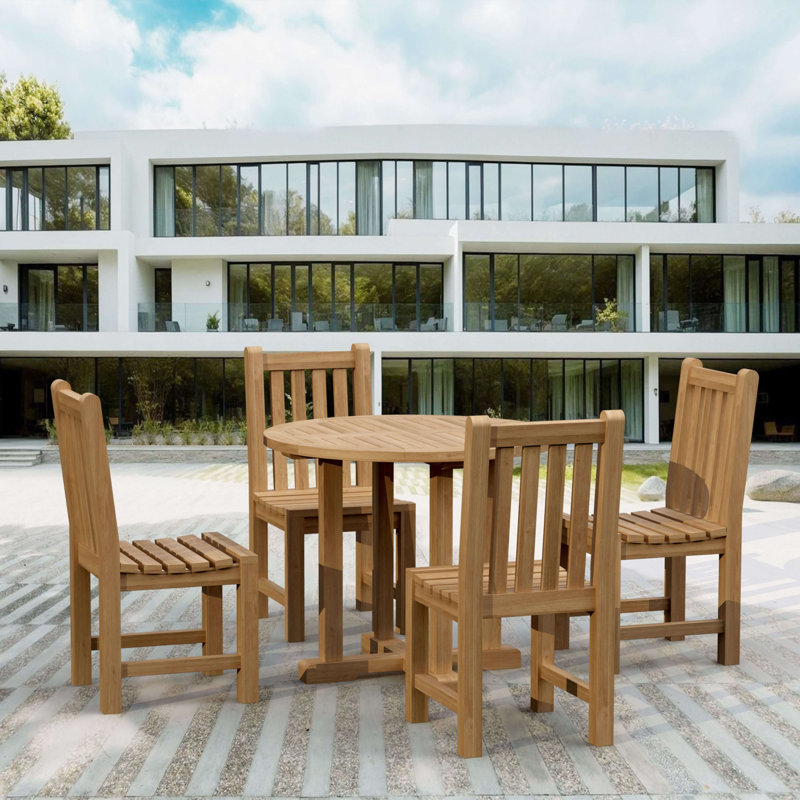 Deshay Outdoor 5 - Piece Teak Dining Set