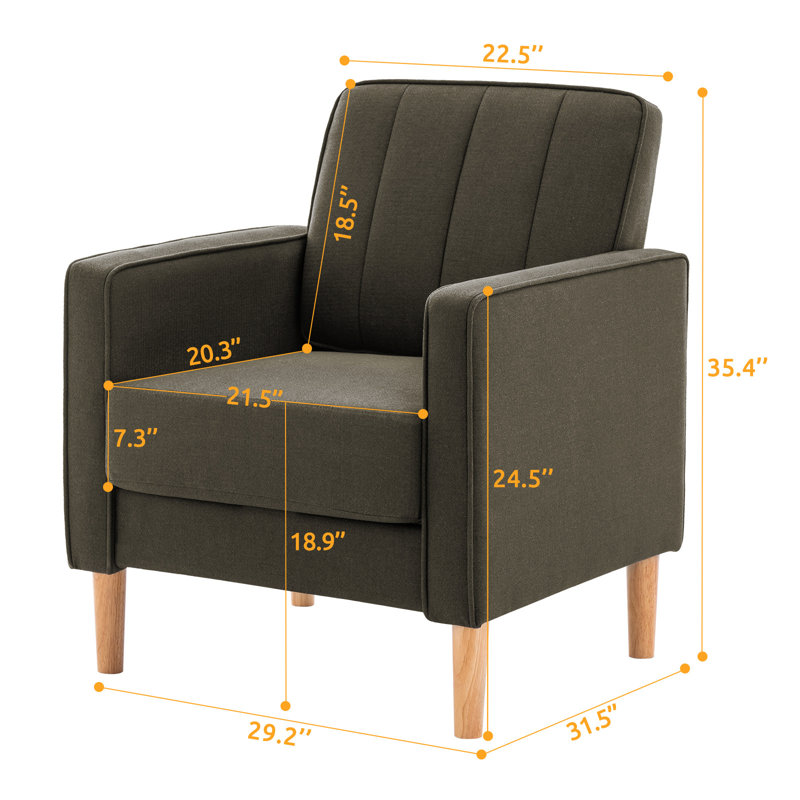 Ensemble de 2 fauteuils de 29,3 po de largeur, Mélange de polyester brun