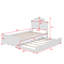 Lit plateforme en bois avec tête de lit et lit gigogne simple-672910532-672910533