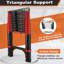 Échelle télescopique, échelle légère en aluminium 12,5 pi SocTone avec 2 stabilisateurs triangulaires, capacité maximale de 330 lb, échelle pliable polyvalente pour le véhicule récréatif ou l'extérieur