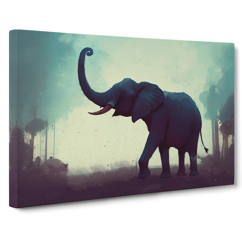 Elephant Art Painting - Wrapped Canvas, 35cm H x 50cm W x 3cm D