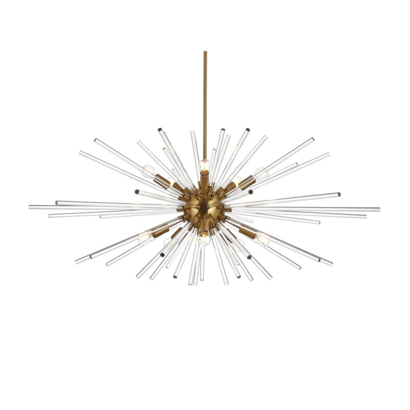 Luminaire suspendu unique à 10 lumières Francene, Or