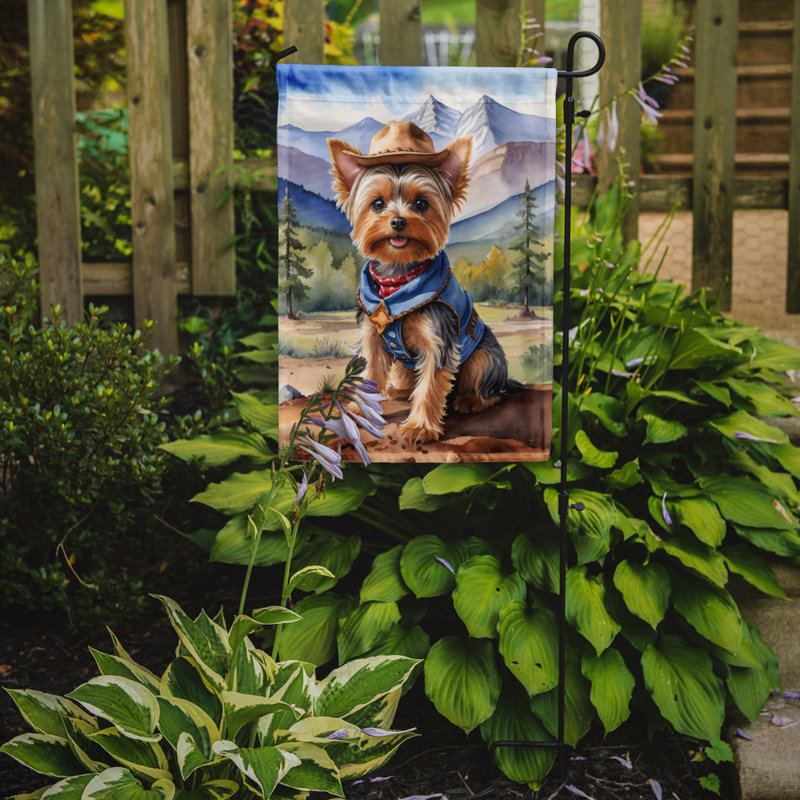 Drapeau Cowboy Welcome Garden, Yorkshire Terrier Yorkie
