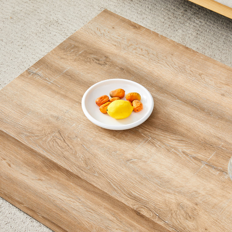 Modern MDF Coffee Table With Texture Patterns, Oak