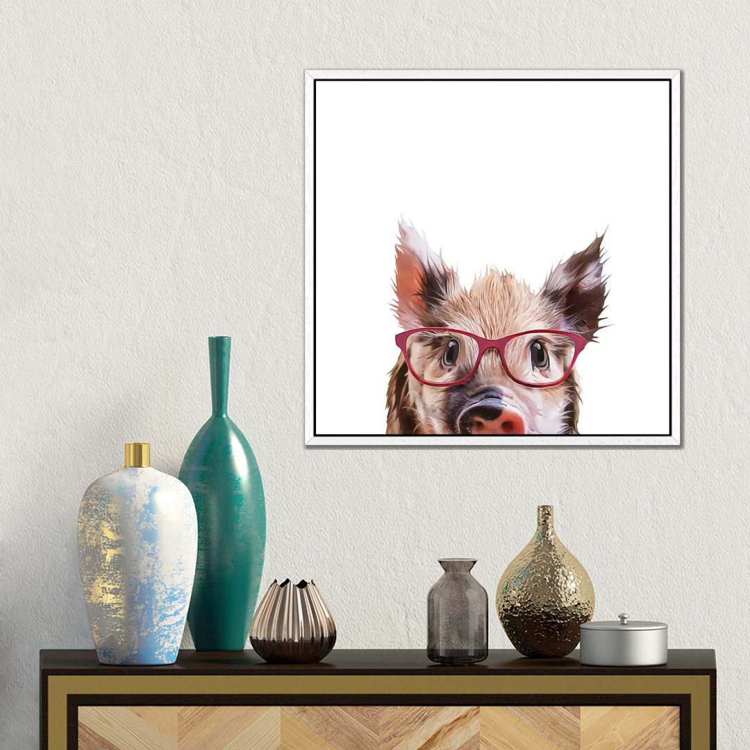 Peekaboo Pig von Kim Curinga - Galerie-verpackte Leinwand Giclée auf Leinwand