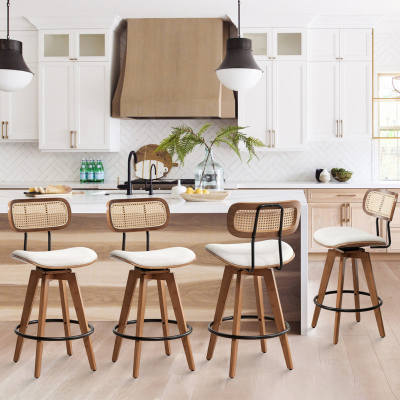 Sirine 66.8cm Swivel Bar Stool, Beige