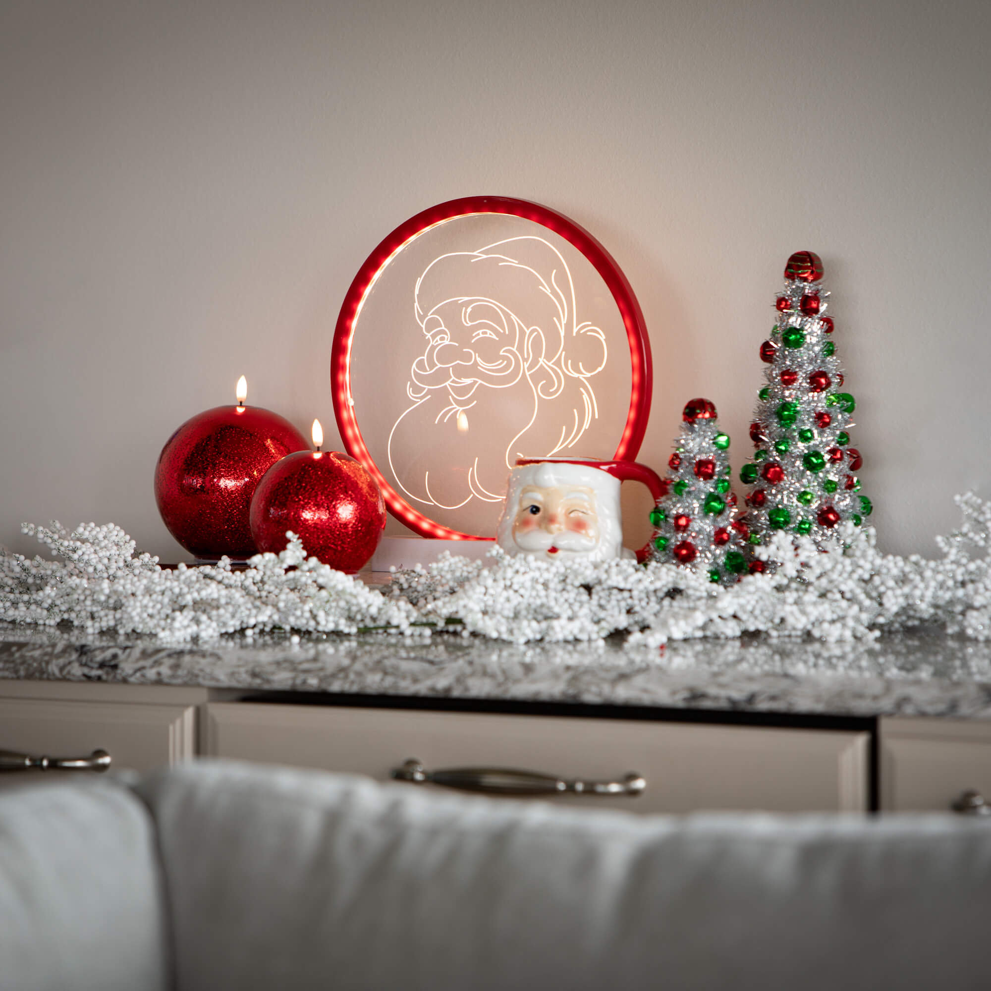 72" Artificial Frosted Juniper Berry Christmas Garland, White