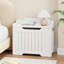 Coffre de rangement, banc de rangement en bois avec charnière de sécurité, coffre de rangement rétro pour entrée, salon, supporte 350 lb