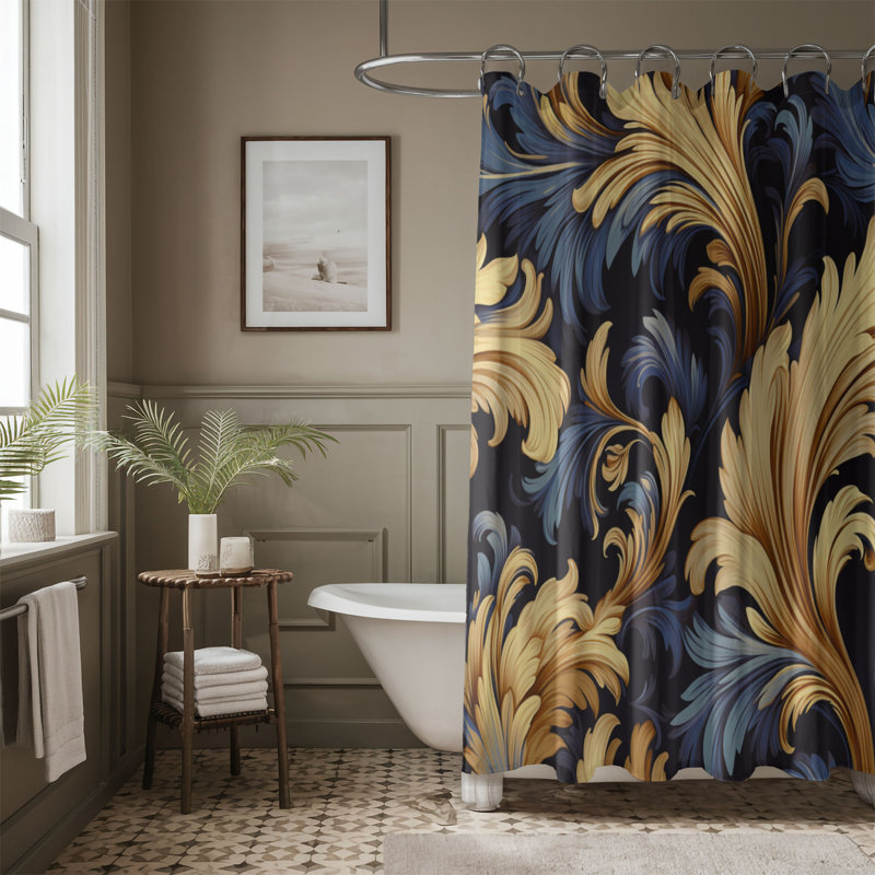 Baroque Decor - Rideau de douche standard 1 pièce, H 74 po x l 71 po