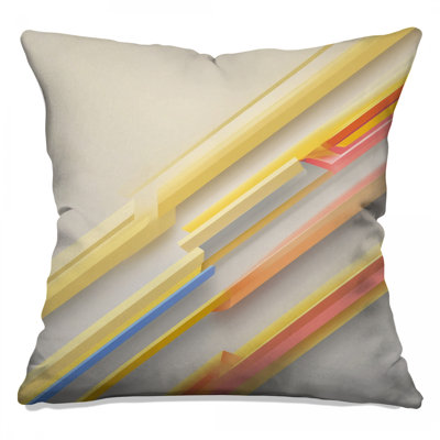 Coussins décoratifs à rayures jaunes, orange et bleues