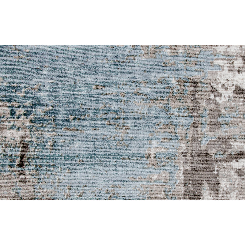 Hand Loomed Abstract Area Rug, Rectangle 6' x 9'