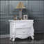 Table de chevet formelle avec finition blanche et meubles de chambre à coucher 2 tiroirs