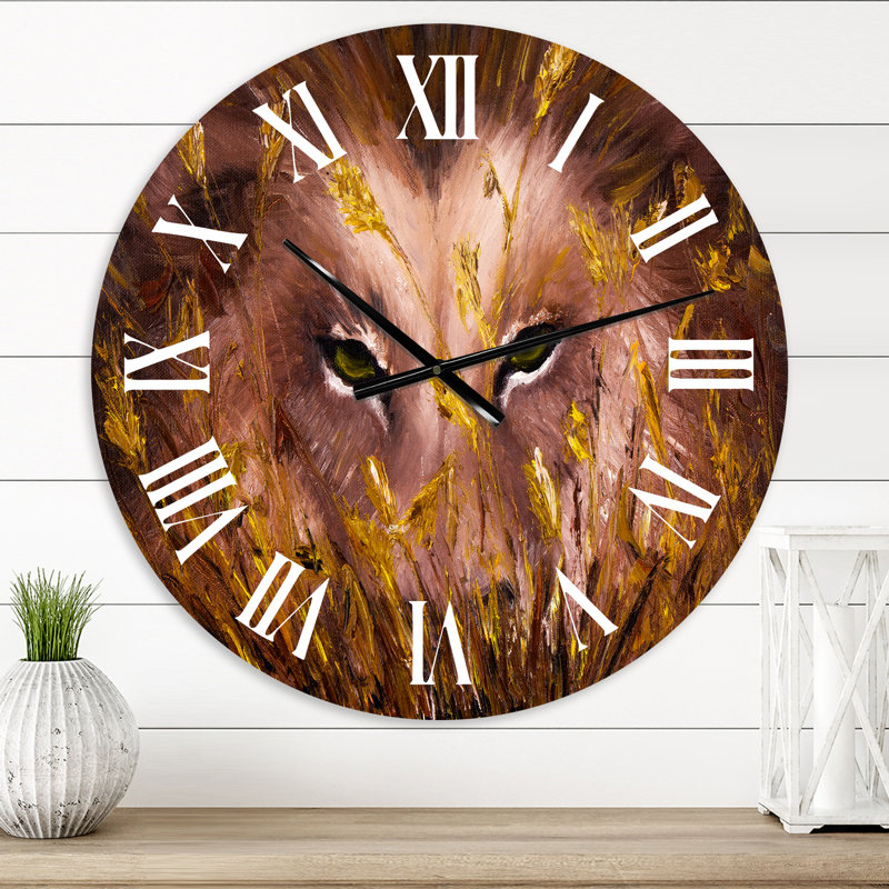 Loup dans l'herbe - horloge murale, Petit