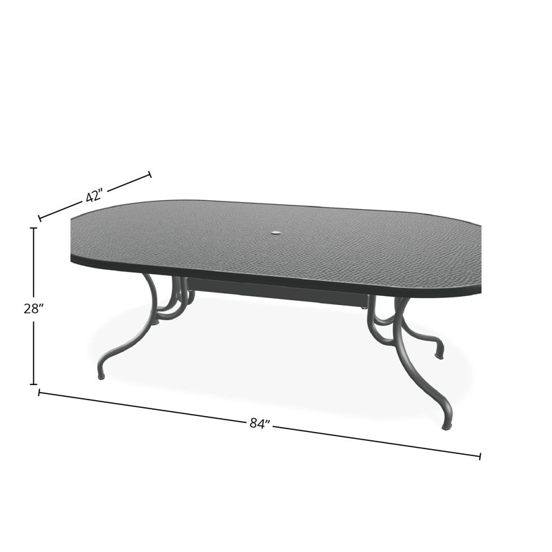Outdoor Oval Dining Table, Gray/Graphite