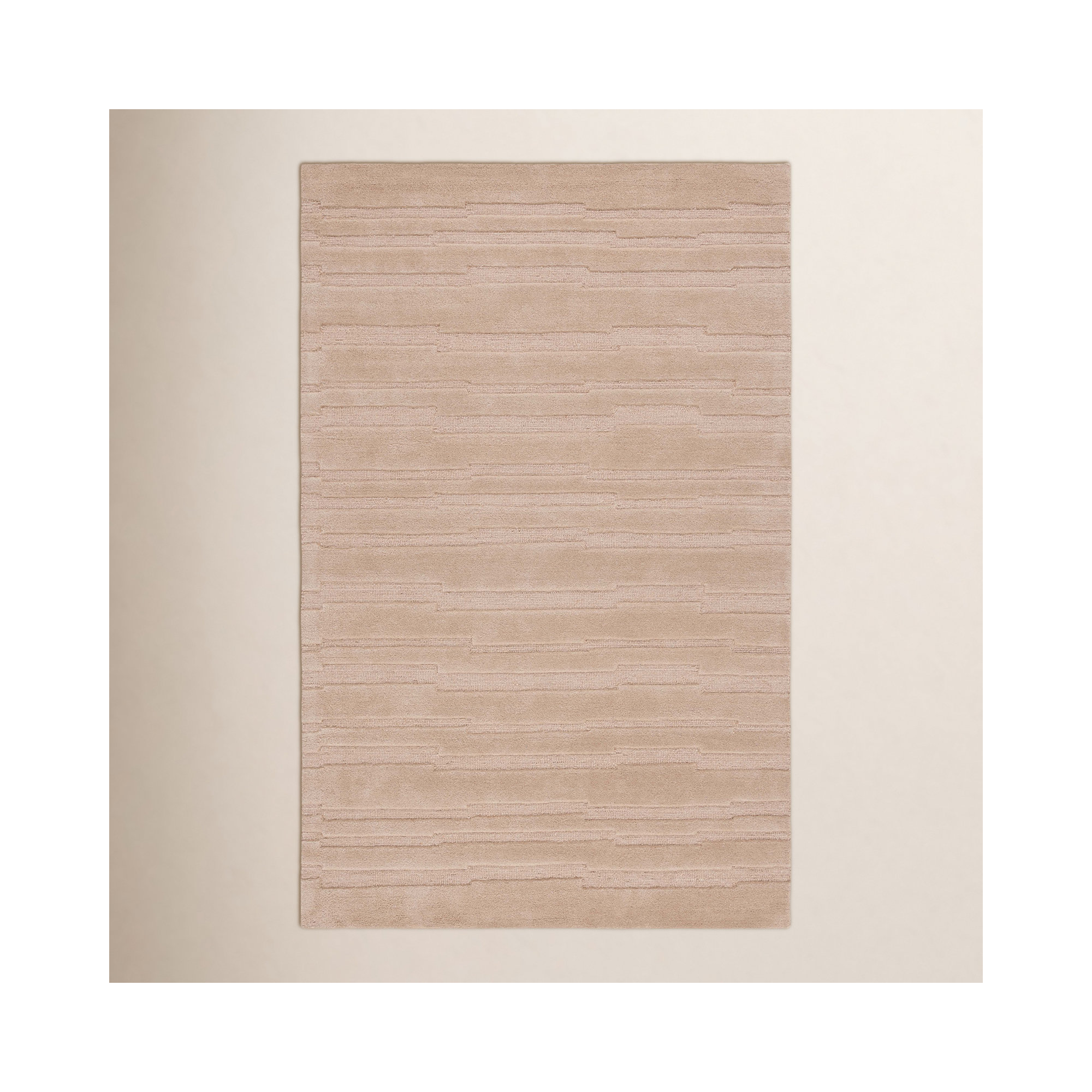 Elona Hand Tufted Cotton/Wool Area Rug in Taupe, Rectangle 5' x 8'