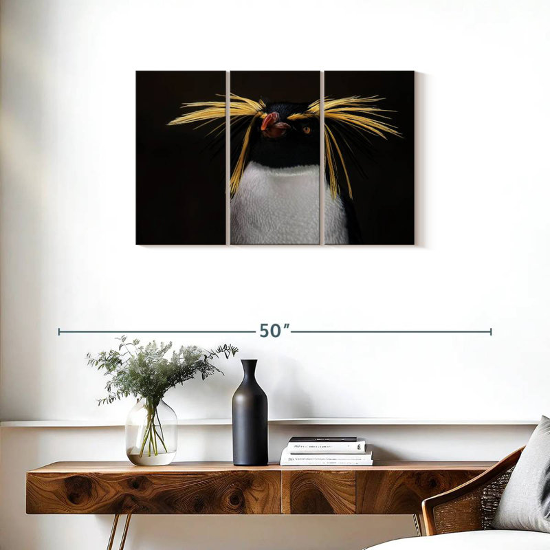 Southern Rockhopper Penguin, 20" H x 33" W