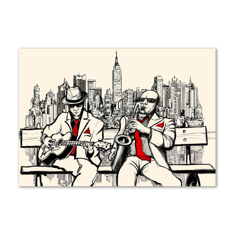 New York Jazz 1 Piece Wrapped Canvas Wall Art
