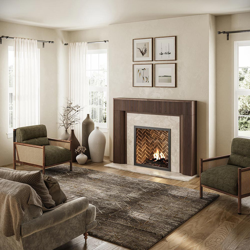 Hazel Wood Fireplace Mantel Surround, 72", Umber Stain