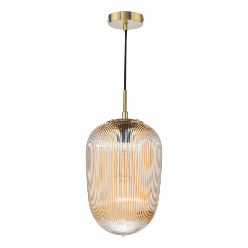Abrielle 1LT PENDANT, Brushed Bronze/Amber