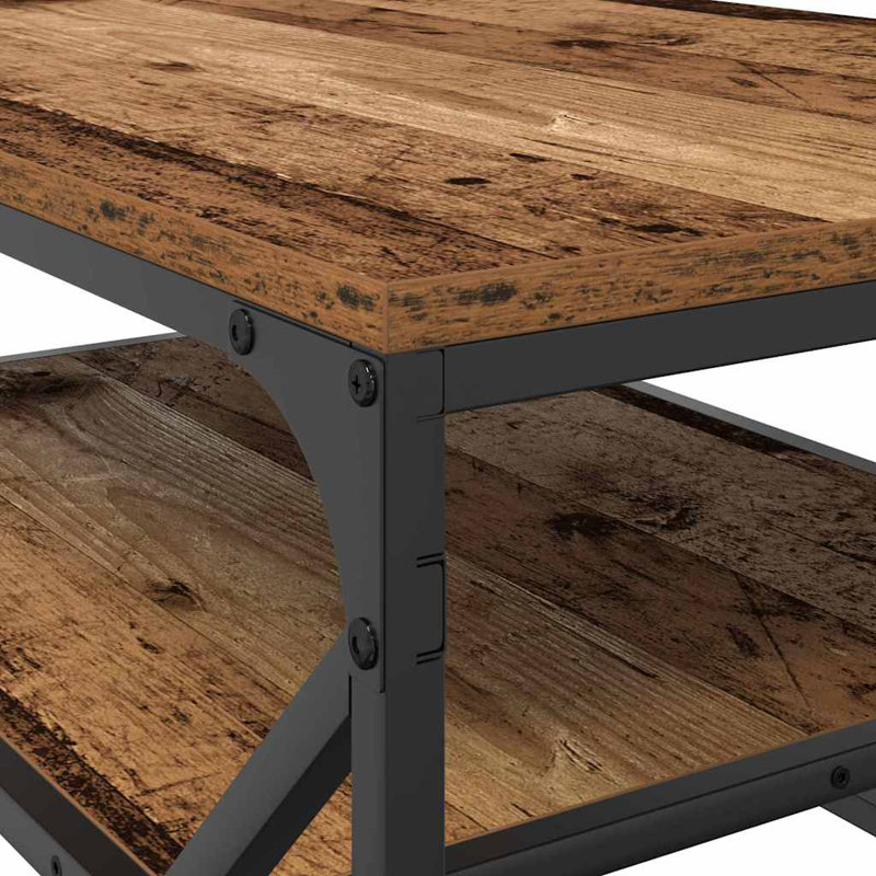Solid Wood Coffee Table with Storage, Brown