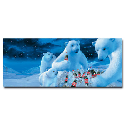 " Coke Polar Bears With Nest Of Coke Bottles "